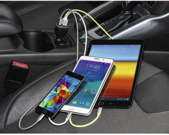 Автомобильное зар./устр. Hama H-173603 5W 2.1A+2.1A+1A 3xUSB универсальное черный (00173603) - купить недорого с доставкой в интернет-магазине