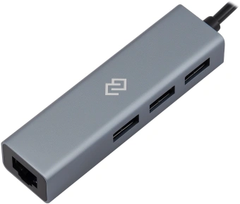 Разветвитель USB-C + USB-A Digma DHUB-LAN-4port 4порт. серебристый - купить недорого с доставкой в интернет-магазине