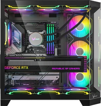 Корпус Formula Crystal Z6 Floe черный без БП ATX 4x120mm 2xUSB3.0 1xUSB3.1 audio bott PSU - купить недорого с доставкой в интернет-магазине
