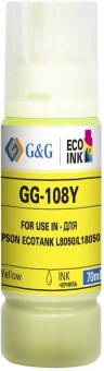 Чернила G&G GG-108Y C13T09C44A желтый70мл для Epson Ecotank L8050/L18050 - купить недорого с доставкой в интернет-магазине