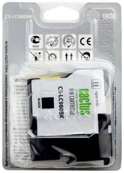 Картридж струйный Cactus CS-LC980BK черный (16мл) для Brother DCP-145C/165C/MFC-250C/290C с чипом - купить недорого с доставкой в интернет-магазине
