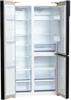 Холодильник Hyundai CS6073FV 3-хкамерн. шампань стекло инвертер - купить недорого с доставкой в интернет-магазине