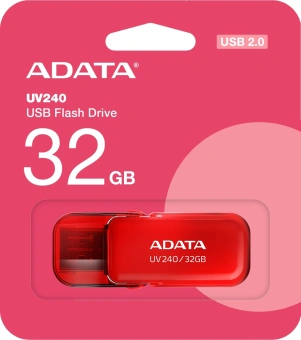 Флеш Диск A-Data 32GB UV240 AUV240-32G-RRD USB2.0 красный - купить недорого с доставкой в интернет-магазине