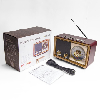 Радиоприемник портативный Сигнал БЗРП РП-324BT коричневый/бежевый USB SD/microSD - купить недорого с доставкой в интернет-магазине