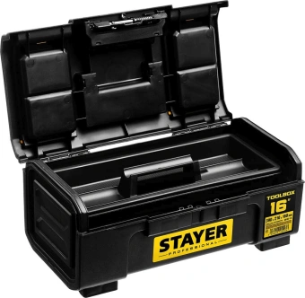 Ящик для инструментов Stayer Professional 38167-16 13л 1отд. черный/желтый - купить недорого с доставкой в интернет-магазине