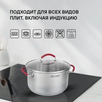 Кастрюля Rondell Sorge RDS-1221 5.1л. d=24см (с крышкой) стальной - купить недорого с доставкой в интернет-магазине