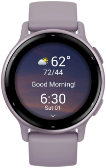 Смарт-часы Garmin Vivoactive 5 30.4мм 1.2" AMOLED корп.сиреневый рем.сиреневый разм.брасл.:125-190мм (010-02862-13) - купить недорого с доставкой в интернет-магазине