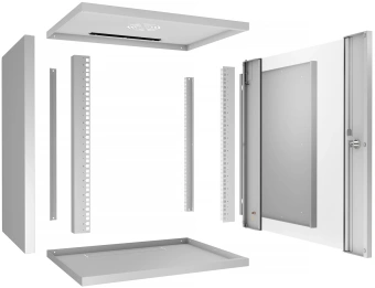 Шкаф коммутационный Cabeus (WSC-05D-12U55/45) настенный 12U 550x450мм пер.дв.стекл 30кг серый 390мм IP20 сталь - купить недорого с доставкой в интернет-магазине