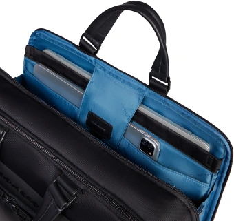 Деловая сумка для ноутбука мужская Piquadro Wollem CA6637W129/N с отделением для ноутбука черный полиэстер/натур.кожа - купить недорого с доставкой в интернет-магазине