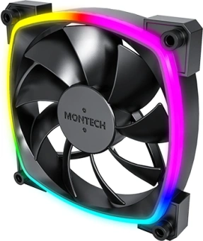 Вентилятор для корпуса Montech AX120 ARGB 120х120x25 черный 4-pin 27дБ (упак.:3шт) (AX120 PWM BLACK 3 IN 1) Ret - купить недорого с доставкой в интернет-магазине