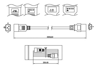 Шнур питания Hyperline PWC-IEC19-IEC20-1.8-BK C19-C20 проводник.:3x1.5мм2 1.8м 250В 16А (упак.:1шт) черный - купить недорого с доставкой в интернет-магазине