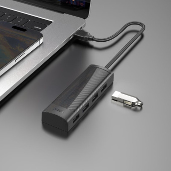 Разветвитель USB Hoco HB41 4порт. черный - купить недорого с доставкой в интернет-магазине