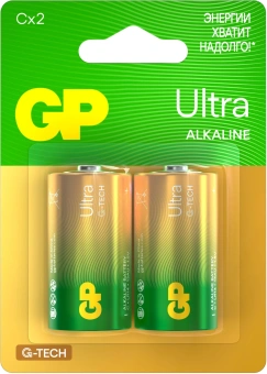 Батарея GP Ultra Alkaline 14AUA21-2CRSBC2 C (2шт) блистер - купить недорого с доставкой в интернет-магазине