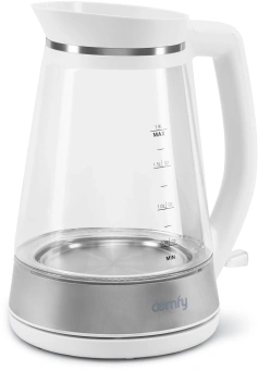 Чайник электрический Domfy DSW-EK505 1.9л. 3000Вт белый/прозрачный корпус: стекло/пластик - купить недорого с доставкой в интернет-магазине