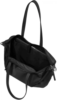 Сумка женская Piquadro Lyra BD6723W92T/N с отделением для ноутбука 15.6" черная ткань/натур.кожа - купить недорого с доставкой в интернет-магазине