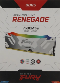 Память DDR5 16GB 7600MHz Kingston KF576C38RWA-16 Fury Renegade RGB RTL Gaming PC5-60800 CL38 DIMM 288-pin 1.45В single rank с радиатором Ret - купить недорого с доставкой в интернет-магазине
