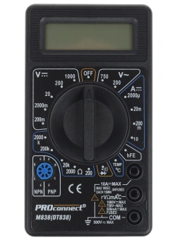Мультиметр PROconnect M838 DT838 цифровой черный (13-3013) - купить недорого с доставкой в интернет-магазине