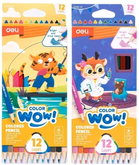 Карандаши цв. Deli EC138-12 Colorwow 3мм трехгран. 12цв. карт.кор. (12шт) 12 карандашей - купить недорого с доставкой в интернет-магазине