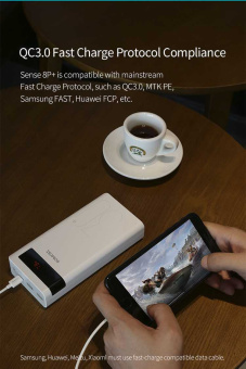 Мобильный аккумулятор Romoss Sense 8P+ 30000mAh QC3.0 18W 3A 2xUSB-A/USB-C белый - купить недорого с доставкой в интернет-магазине