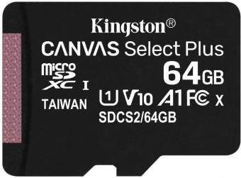 Флеш карта microSDXC 64Gb Class10 Kingston SDCS2/64GBSP Canvas Select Plus w/o adapter - купить недорого с доставкой в интернет-магазине
