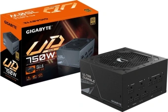 Блок питания Gigabyte ATX 750W GP-UD750GM PG5 80+ gold (20+4pin) APFC 120mm fan 8xSATA Cab Manag RTL - купить недорого с доставкой в интернет-магазине