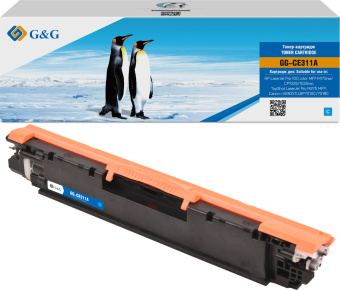 Картридж лазерный G&G GG-CE311A CE311A голубой (1000стр.) для HP LaserJet Pro MFP M175nw/CP1025/1025nw/M275 MFP, LBP7010/7018C Canon - купить недорого с доставкой в интернет-магазине