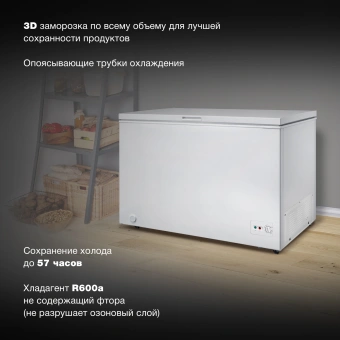 Морозильный ларь Hyundai CH3091WT белый - купить недорого с доставкой в интернет-магазине