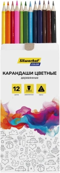 Карандаши цв. Silwerhof Color 2.65мм трехгран. дерево ассорти 12цв. коробка/европод. - купить недорого с доставкой в интернет-магазине