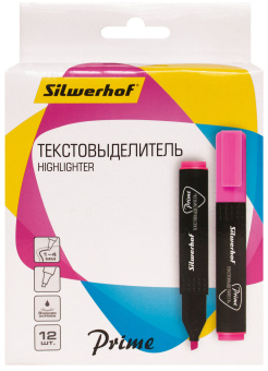 Текстовыделитель Silwerhof Prime 108031-08 скошенный пиш. наконечник 1-4мм розовый коробка - купить недорого с доставкой в интернет-магазине