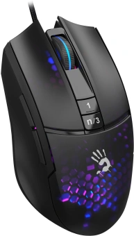 Мышь A4Tech Bloody L65 Max черный/фиолетовый оптическая 12000dpi USB 6but (L65 MAX/HONEYCOMB) - купить недорого с доставкой в интернет-магазине