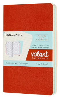 Блокнот Moleskine VOLANT QP711F16B24 Pocket 90x140мм 80стр. линейка мягкая обложка оранжевый/голубой (2шт) - купить недорого с доставкой в интернет-магазине