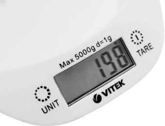 Весы кухонные электронные Vitek VT-2400 макс.вес:5кг белый/зеленый - купить недорого с доставкой в интернет-магазине