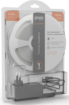 Лента светодиод. Gauss Basic 5м (BT070) - купить недорого с доставкой в интернет-магазине