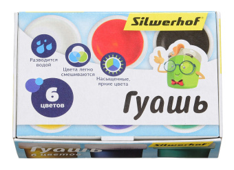 Гуашь Silwerhof 962074-06 Народная кол-ция 6цв. бан. 10мл. картон.кор. - купить недорого с доставкой в интернет-магазине