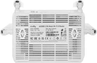 Роутер беспроводной Cudy WR3000P AX3000 100/1000/2500BASE-T белый - купить недорого с доставкой в интернет-магазине
