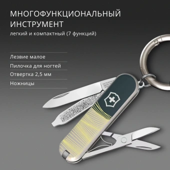 Нож перочинный Victorinox Classic SD New York Style (0.6223.E223) 58мм 7функц. серый подар.коробка в комплекте: шнурок - купить недорого с доставкой в интернет-магазине