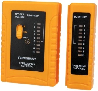 Тестер кабельный PROconnect 12-1006-4 оранжевый/черный - купить недорого с доставкой в интернет-магазине