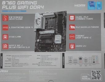 Материнская плата MSI B760 GAMING PLUS WIFI DDR4 Soc-1700 Intel B760 4xDDR4 ATX AC`97 8ch(7.1) 2.5Gg+HDMI+DP - купить недорого с доставкой в интернет-магазине