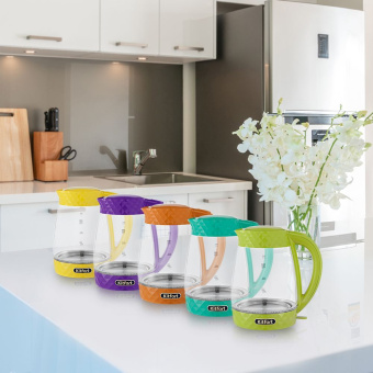 Чайник электрический Kitfort КТ-6123-4 2л. 2200Вт оранжевый корпус: стекло/металл/пластик - купить недорого с доставкой в интернет-магазине