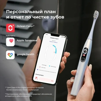 Зубная щетка электрическая Oclean X Pro Digital Y2076 серебристый - купить недорого с доставкой в интернет-магазине