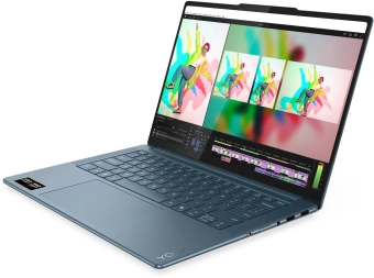 Ноутбук Lenovo Yoga Pro 7 14AKP10 Ryzen AI 7 350 32Gb SSD1Tb AMD Radeon 860M 14.5" OLED 3K (2944x1840) без ОС turquoise WiFi BT Cam (83KG0013RK) - купить недорого с доставкой в интернет-магазине