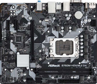 Материнская плата Asrock B760M-HDV/M.2 D4 Soc-1700 Intel B760 2xDDR4 mATX AC`97 8ch(7.1) GbLAN RAID+VGA+HDMI+DP - купить недорого с доставкой в интернет-магазине