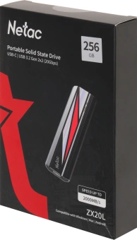 Накопитель SSD Netac USB-C 256GB NT01ZX20L-256G-32BK ZX20L черный - купить недорого с доставкой в интернет-магазине