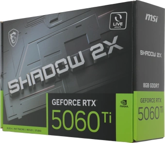 Видеокарта MSI PCI-E 5.0 RTX 5060 TI 8G SHADOW 2X PLUS NVIDIA GeForce RTX 5060TI 8Gb 128bit GDDR7 2572/28000 HDMIx1 DPx3 HDCP Ret - купить недорого с доставкой в интернет-магазине