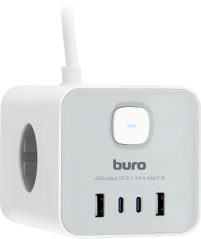 Сетевой удлинитель Buro BU-PTE4.1UC-W 1.5м (4 розетки) белый (пакет ПЭ) - купить недорого с доставкой в интернет-магазине