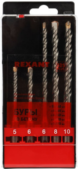 Набор буров Rexant 91-0406 по бет/кирп/камн (5пред.) для перфораторов - купить недорого с доставкой в интернет-магазине