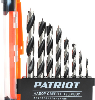 Набор сверл Patriot Набор сверл по дереву спиральные (815010103) по дереву (8пред.) для дрелей/перфораторов - купить недорого с доставкой в интернет-магазине