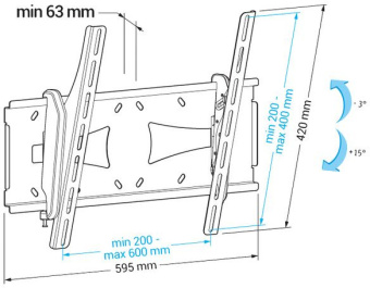 Кронштейн для телевизора Holder PTS-4006 черный 32"-60" макс.40кг настенный наклон - купить недорого с доставкой в интернет-магазине