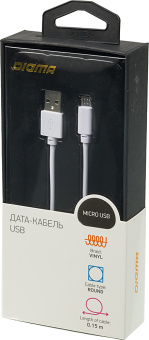 Кабель Digma MICROUSB-0.15M-WH USB (m)-micro USB (m) 0.15м белый - купить недорого с доставкой в интернет-магазине