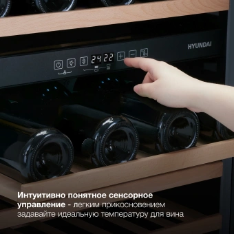 Винный шкаф Hyundai HBWC 0862 DUT 1-нокамерн. черный - купить недорого с доставкой в интернет-магазине